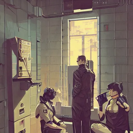 Prompt: prison cell high security in a cyberpunk time highly detailed, digital art, digital paiting, overcoat art by JC Leyendecker and sachin teng