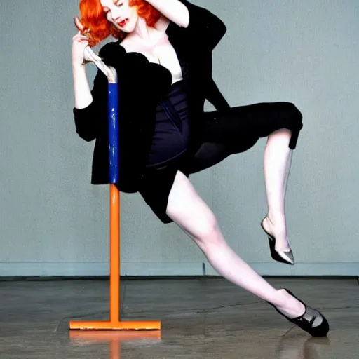 Image similar to christina hendricks doing pole dance,