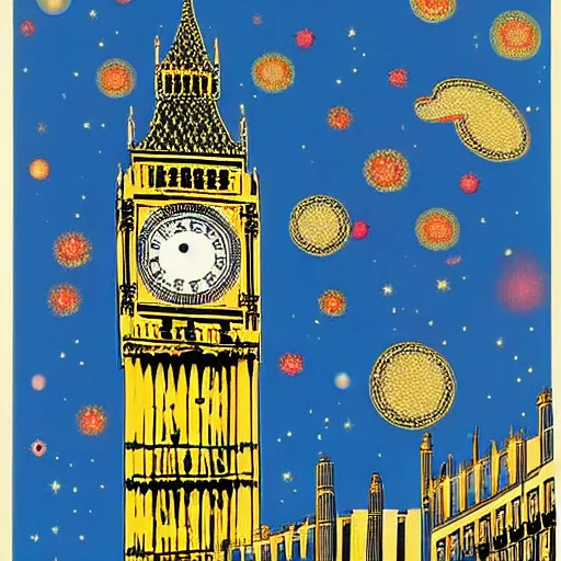 Image similar to big ben by fred tomaselli and joe fenton