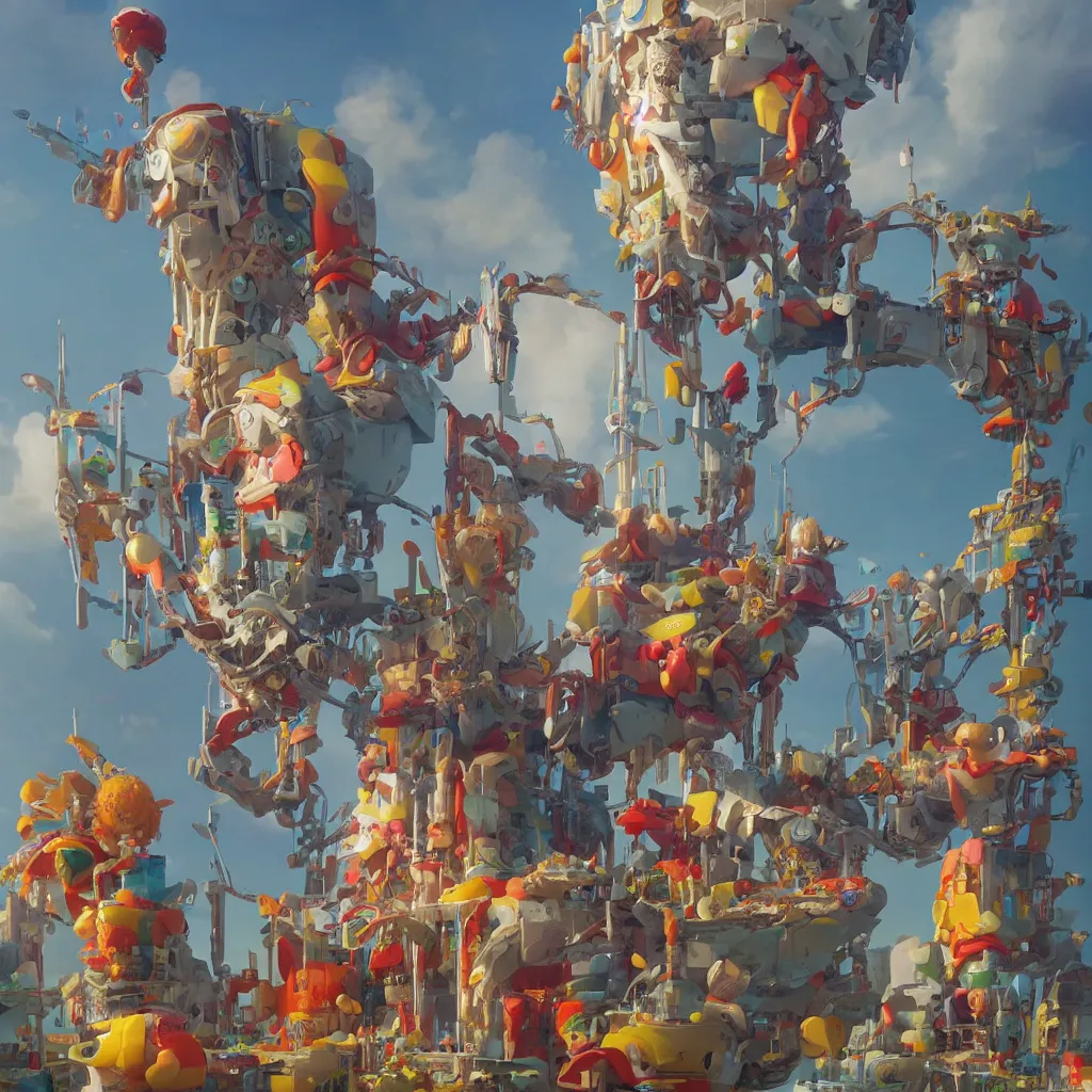 Image similar to ronald mcdonald statue in the world by beeple, darek zabrocki, tyler edlin, jordan grimmer, neil blevins, james paick, natasha tan, highly detailed, ultra detailed, ultra realistic, trending on artstation