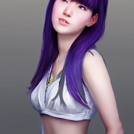 Image similar to realistic portrait of yasuho hiros, featured on artstation, matte painting