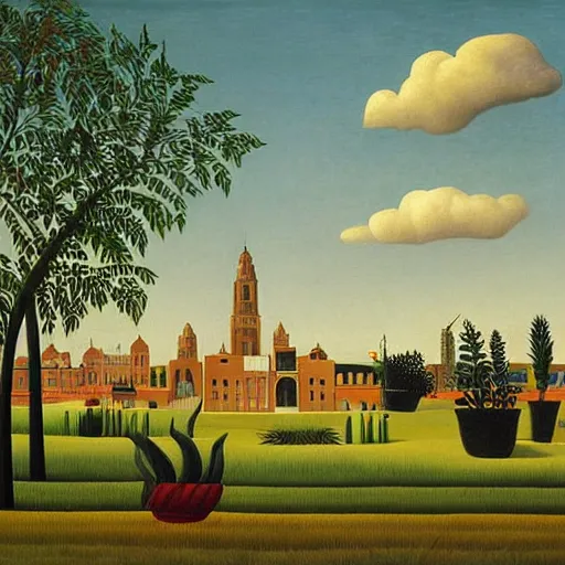 Image similar to a beautiful painting of Columbus Ohio by henri Rousseau