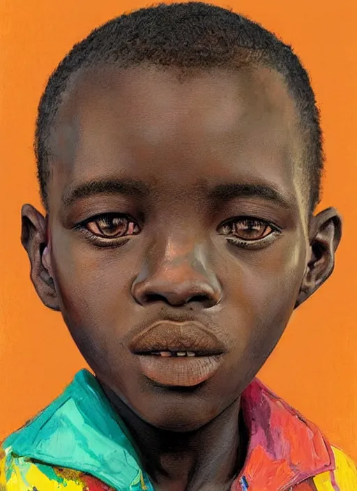 Prompt: colourful upper half portrait of an african boy in the style of jack davis - art by aya takano & hsiao - ron cheng, highly detailed, caricature, digital painting, illustration, smooth, sharp focus, intricate, symmetry, pinterest, behance, artstation