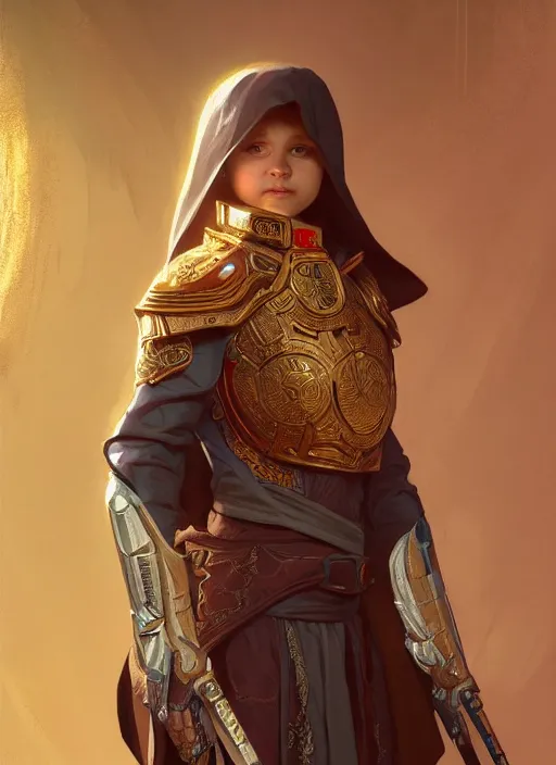 Image similar to perfectly - centered - portrait of a templar kid, intricate, highly detailed, digital painting, artstation, concept art, smooth, sharp focus, illustration, unreal engine 5, 8 k, art by artgerm and greg rutkowski and alphonse mucha