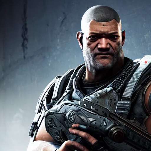 Prompt: laurence fishburne in gears of war destiny 2 overwatch witcher 3 god of war tomb raider cyberpunk 2 0 7 7 doom, highly detailed, extremely high quality, hd, 4 k, professional photographer, 4 0 mp, lifelike, top - rated, award winning, realistic, detailed lighting, detailed shadows, sharp, edited, corrected, trending