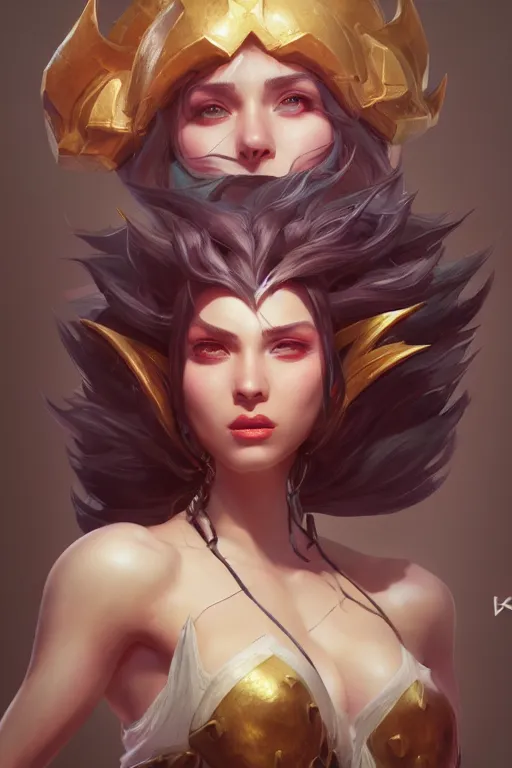 Image similar to league of legends portrait, au naturel, hyper detailed, digital art, trending in artstation, cinematic lighting, studio quality, smooth render, unreal engine 5 rendered, octane rendered, art style by klimt and nixeu and ian sprigger and wlop and krenz cushart.