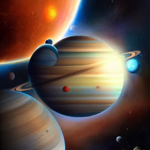 Prompt: giant baby floating among the planets in the solar system, oil on canvas, intricate, 8k highly professionally detailed, HDR, CGsociety