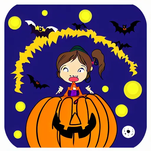 Image similar to a vector sticker halloween character