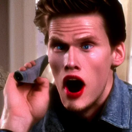 Image similar to Live Action Still of Jerma in Home Alone, real life, hyperrealistic, ultra realistic, realistic, highly detailed, epic, HD quality, 8k resolution, body and headshot, film still