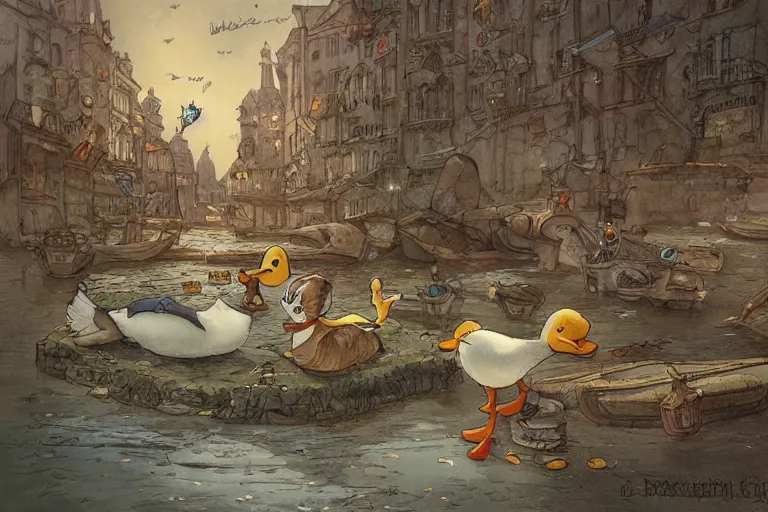 Image similar to duckburg by jean - baptiste monge