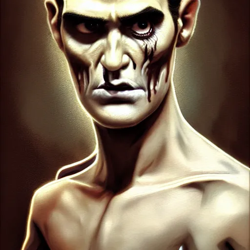 Prompt: portrait of a young and handsome zombie morrissey as a zombie with cuts and with a large quiff and thick eyebrows, 7 days to die zombie, realistic proportions, fine art, award winning, intricate, elegant, sharp focus, cinematic lighting, digital painting, 8 k concept art, art by z. w. gu, art by brom, art by michael hussar, 8 k