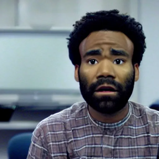 Image similar to a tv still of donald glover starring in the office ( 2 0 0 5 )