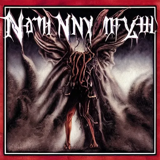 Prompt: benjamin nethnyahu death metal album cover