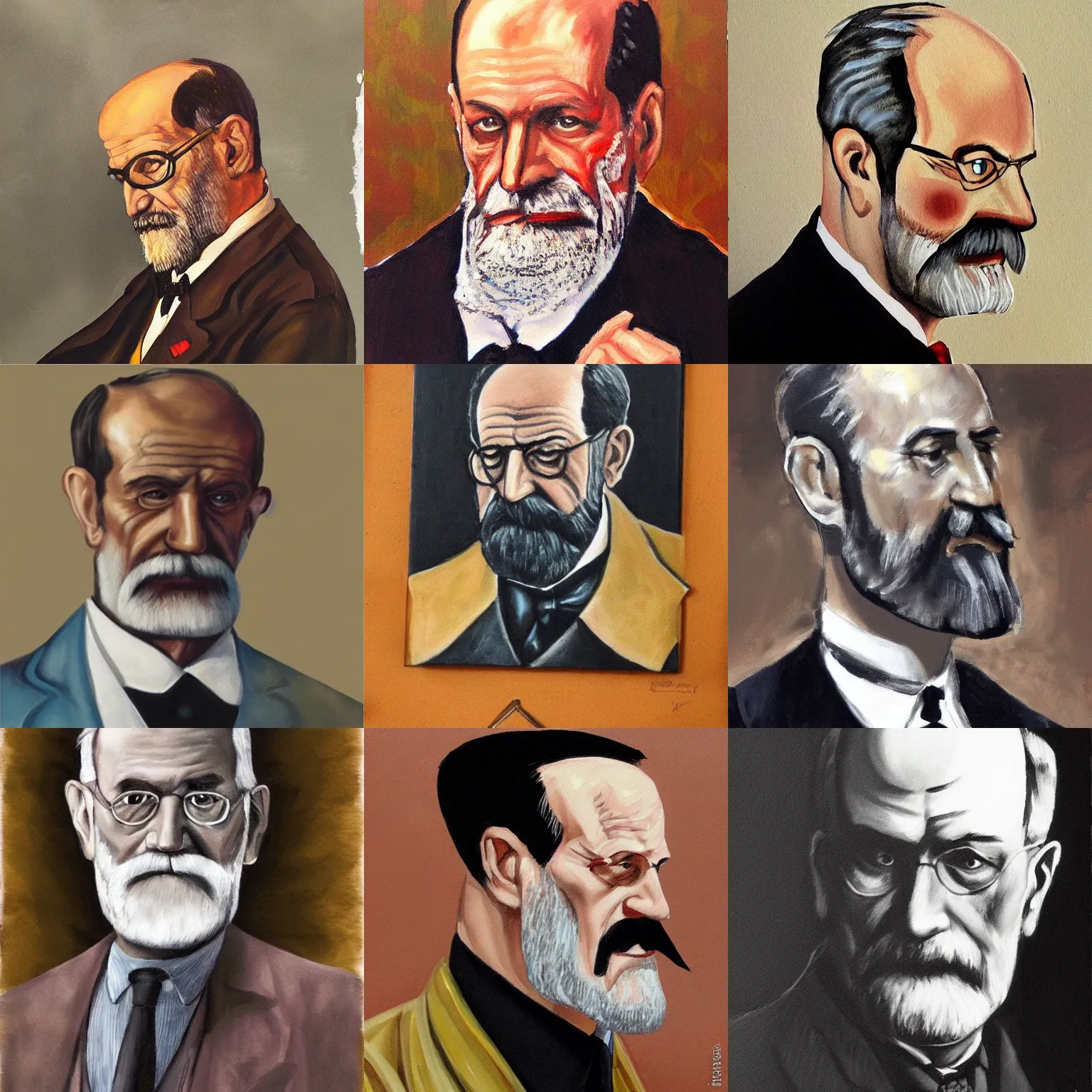 Prompt: “ painting of sigmund freud, in style of tom of finland ”