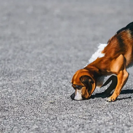 Image similar to a dog stepping on a large visible bee