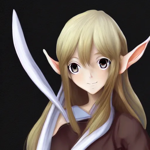 Prompt: elf girl with huge ears, anime style digital art, hd, artstation, pixiv