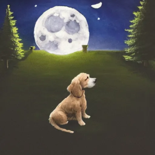 Image similar to dog under the moonlight