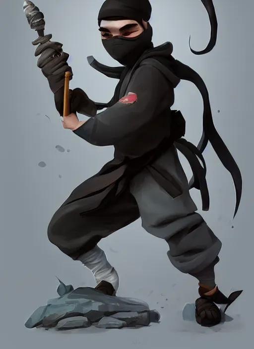 Prompt: a beautiful fullbody portrait of a cute male ninja by cory loftis. artstation, pinterest, ambient occlusion, volumetric light, digital art, highly detailed, fine detail, complex fantasy character, rendered in octane