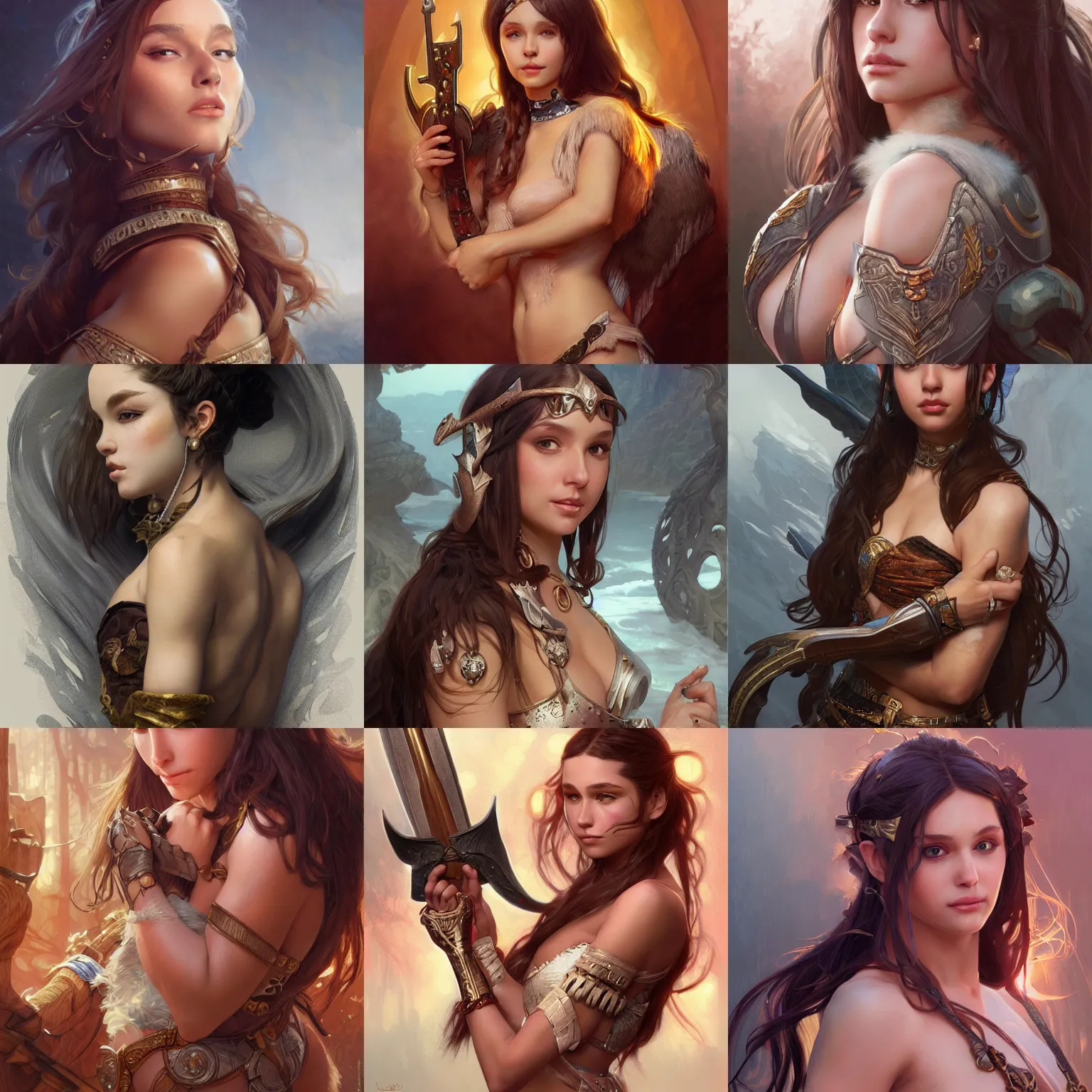 Prompt: ultra realistic illustration of ariana marie, barbarian celebrate his birthday, intricate, elegant, highly detailed, digital painting, artstation, concept art, smooth, sharp focus, illustration, art by artgerm and greg rutkowski and alphonse mucha
