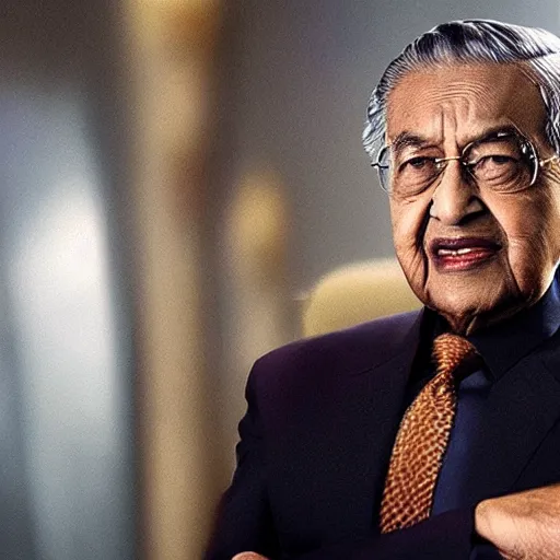 Prompt: Mahathir as Thanos, movie still, cinematic