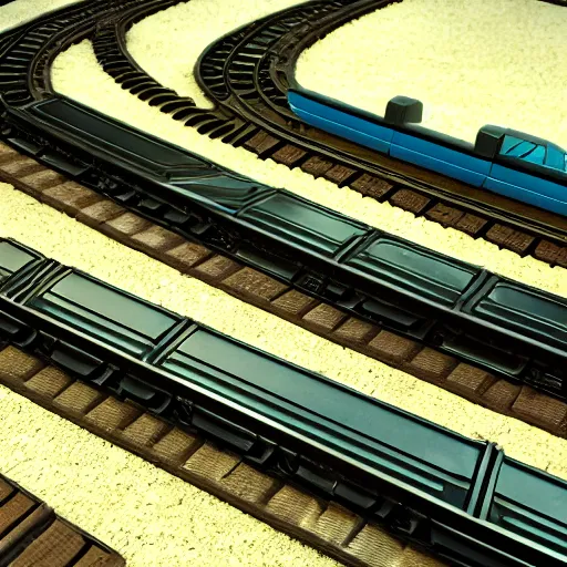 Image similar to train rails from the movie tron : legacy