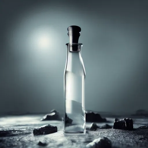 Image similar to the universe contained in a bottle, insanely detailed, unreal render, dramatic light