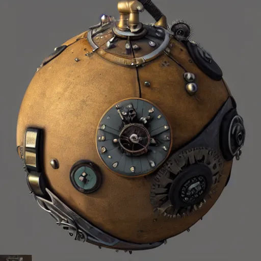 Prompt: A steampunk sphere, matte paint, photorealistic, trending on ArtStation