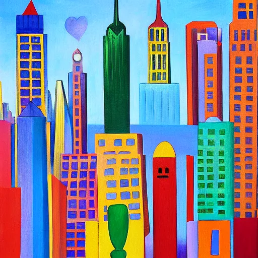 Prompt: painting of New York city by Tarsila do Amaral