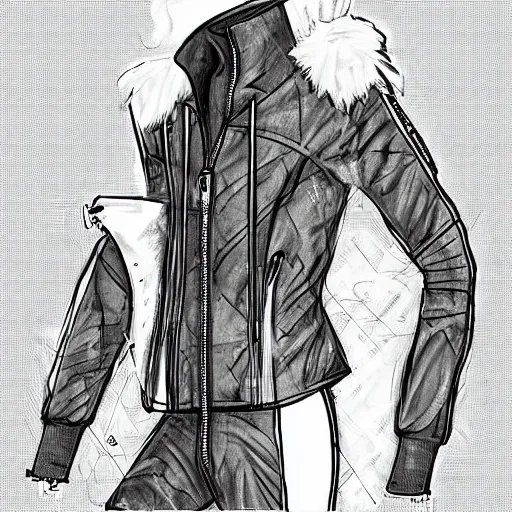 Prompt: cybperpunk jacket sketch sketch