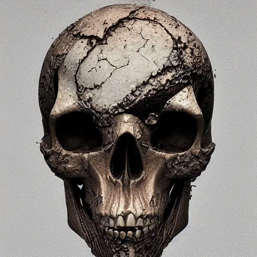 Image similar to portrait_of_a_melting_skull._intricate_abstract._intricate_artwork._by_Tooth_Wu_wlop_beeple_dan_mumford._octane_render_trending_on_artstat