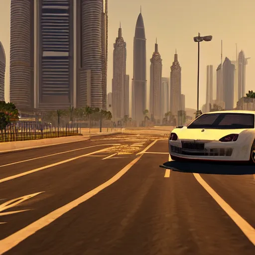 Image similar to gta : dubai, by furio tedeschi