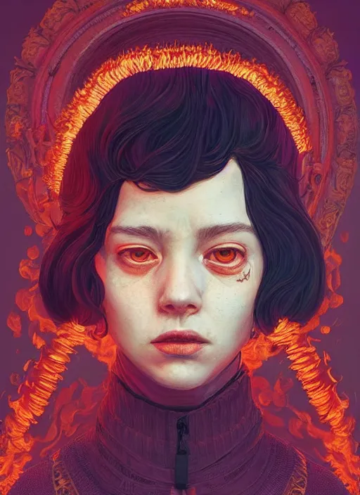 Image similar to portrait made of fire :: by Martine Johanna and Simon Stålenhag and Chie Yoshii and wlop and Guillermo del toro :: ornate, dynamic, particulate, rich colors, elegant, centered, artstation, smooth, sharp focus, octane render, 3d