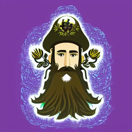 Image similar to cyber floral bearded orthodox druid