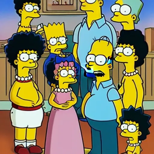 Prompt: the Simpsons family in the style of Studio Ghibli