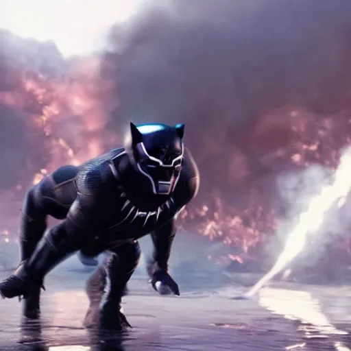 Prompt: a still of Ryan Gosling as Black Panther in Avengers: Endgame (2019)