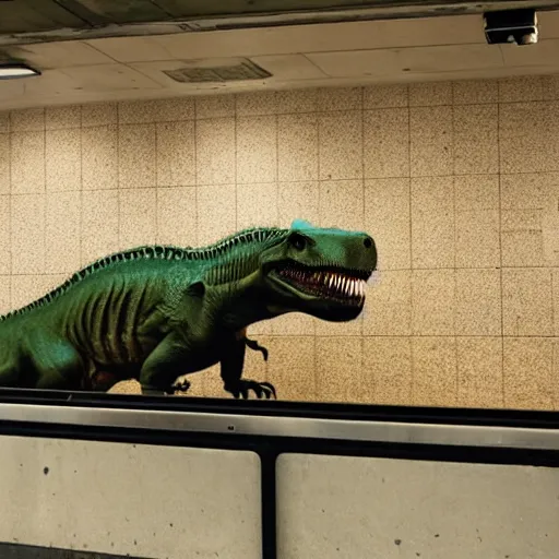 Image similar to a t - rex in the subways