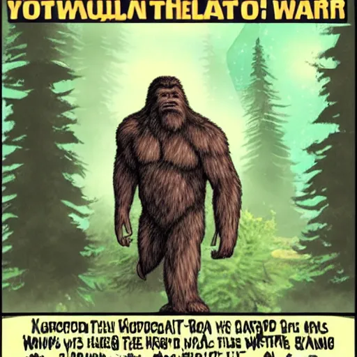 Image similar to bigfoot declares war