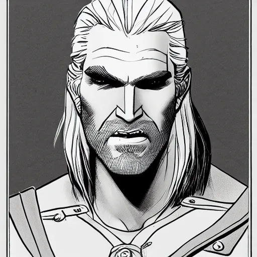 Image similar to geralt of rivia by glen keane