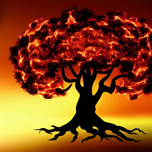 Image similar to giant tree of life on fire