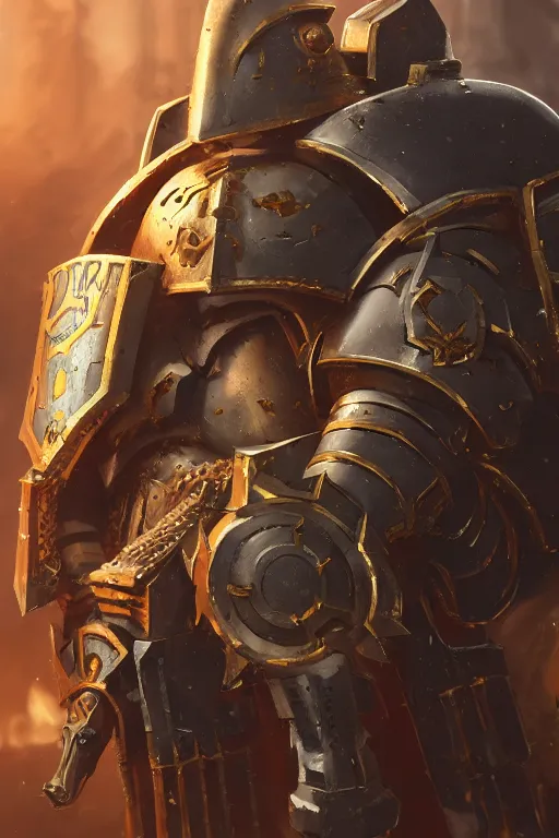 Image similar to armor portrait heros warhammer 4 0 k horus heresy fanart - the primarchs emperor by johannes helgeson animated with vfx concept artist & illustrator global illumination ray tracing hdr fanart arstation zbrush central hardmesh 8 k octane renderer comics stylized