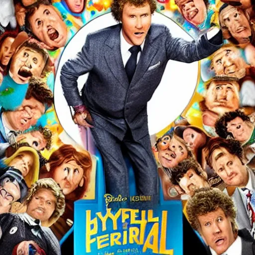 Prompt: will ferrel movie poster. hyperdetailed photorealism, meme worthy