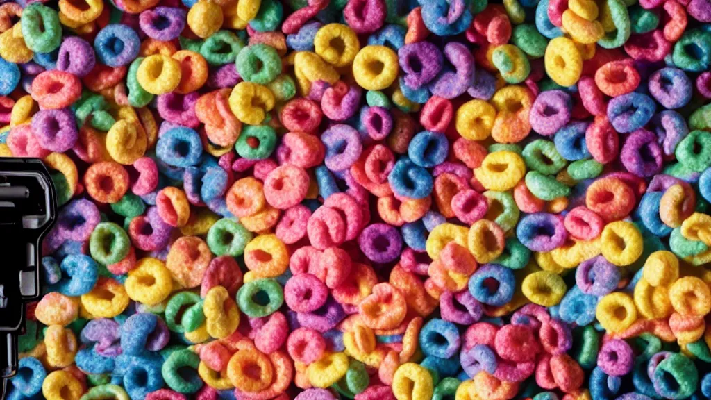 Prompt: film still of the Fruit Loops movie. directed by Christopher Nolan