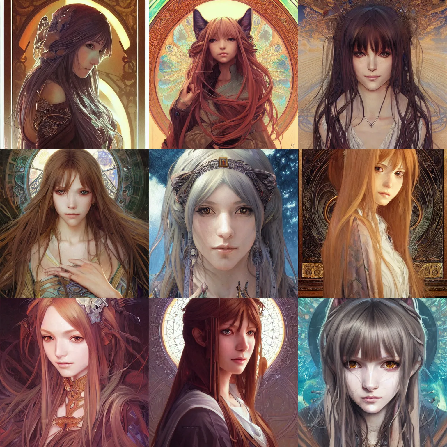 Prompt: a masterpiece portrait painting of holo ( from spice & wolf ), ultra realistic, concept art, intricate details, eerie, highly detailed, photorealistic, art by artgerm and greg rutkowski and alphonse mucha