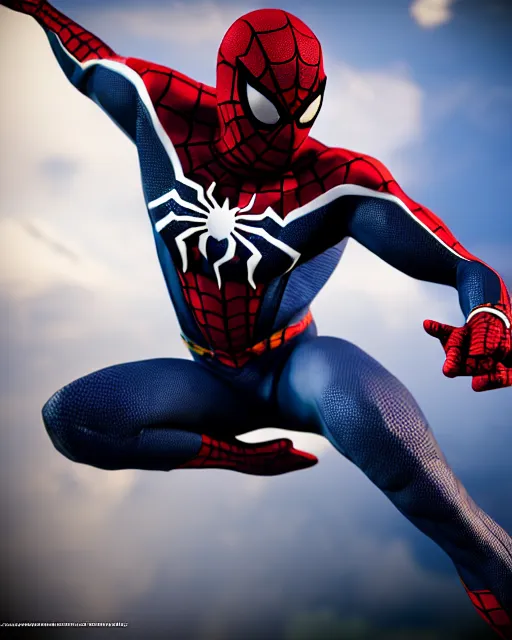 Image similar to photorealistic, hyperdetailed photograph of black spider - man suit with white webbing by insomniac games