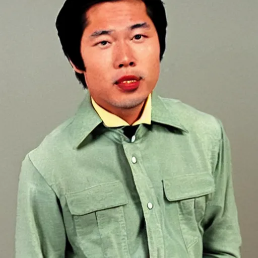 Prompt: an asian guys in a 1970s bastman costume