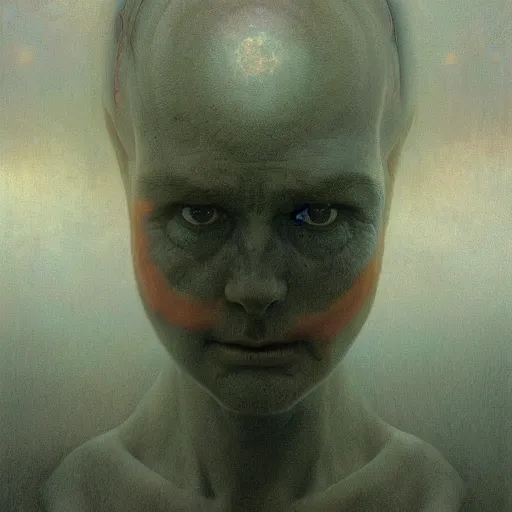 Image similar to hyperrealist portrait of a computer simulation of the earth used by aliens by beksinski and jeremy mann and alphonse mucha and stan lee, fantasy art, photo realistic, dynamic lighting, artstation, poster, volumetric lighting, very detailed faces, award winning, full face, symmetry