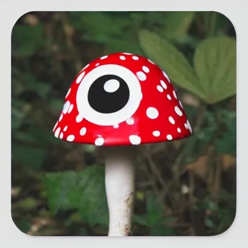 Image similar to cute fly agaric with eyes sticker