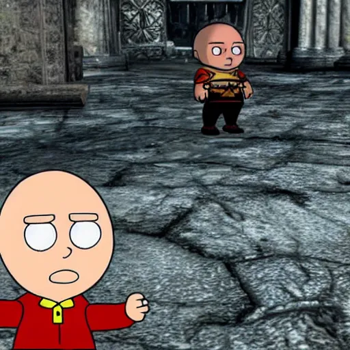 Prompt: Stewie Griffin as a character in Dark Souls 3