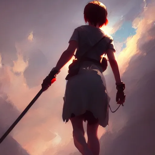 Image similar to trekking pole in a museum, 4 k,, concept art, by wlop, ilya kuvshinov, artgerm, krenz cushart, greg rutkowski, pixiv. cinematic dramatic atmosphere, sharp focus, volumetric lighting, cinematic lighting, studio quality