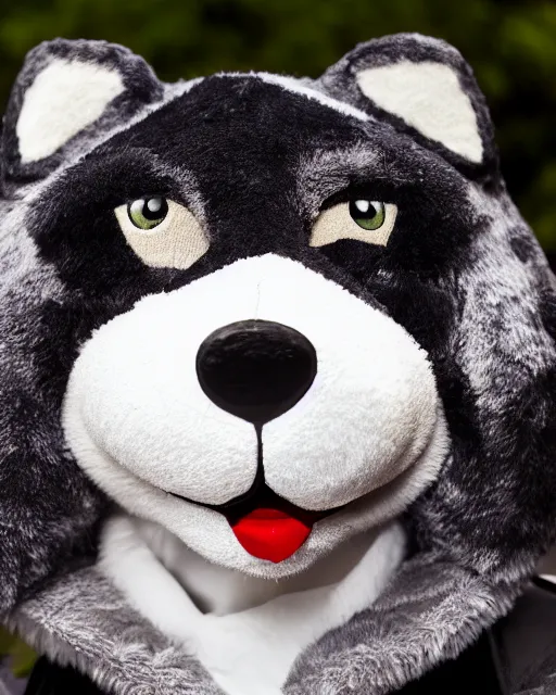 Image similar to portrait photo headshot still of a fursuit, 8 k, 8 5 mm f 1. 8, fursuit